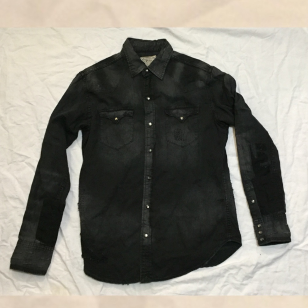 Ralph Lauren Distressed Western Snap Shirt